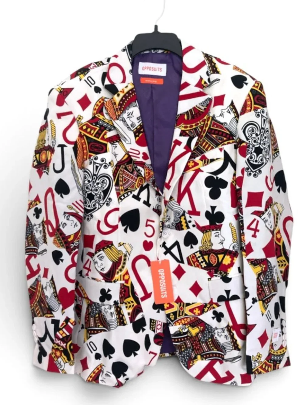 Opposuits Poker Night Jacket King of Clubs Casino Party Halloween Card Blazer 44